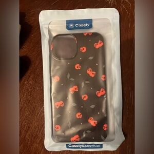 Black and Red Floral Phone Case